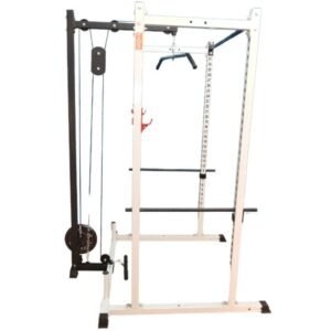 Lat attachment to 72 inch squat rack