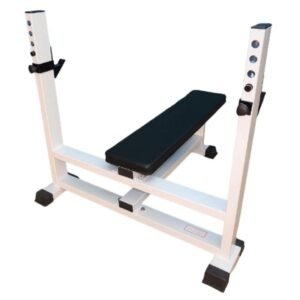 black shot of flat bench