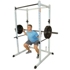 squat rack in use