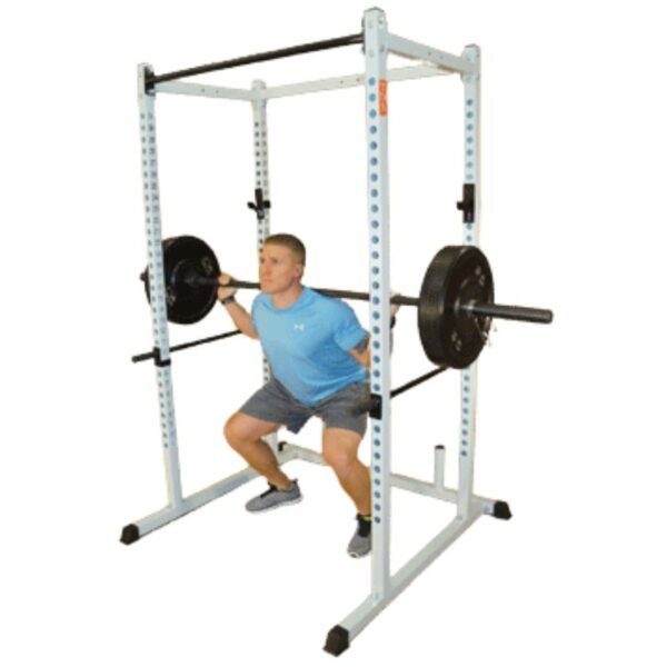 squat rack in use