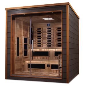 Karlstad 6 Person Outdoor-Indoor PureTech™ Hybrid Full Spectrum Sauna (GDI-8226-01) - Canadian Red Cedar Interior