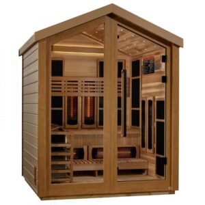 GoldenDesign GDI-8523-01 Loviisa 3 Person Hybrid Outdoor Sauna-Canadian Red Cedar Interior