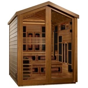 GoldenDesign GDI-8526-01 Kaskinen 6 Person Hybrid Outdoor Sauna-Canadian Red Cedar Interior