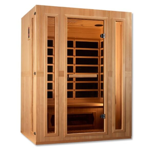 GoldenDesign MX-LS3-01 Maxxus "Trinity" Dual Tech 3 person Low EMF FAR Infrared Sauna Canadian Hemlock