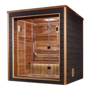 Golden Designs Drammen 3 Person Outdoor-Indoor Traditional Sauna (GDI-8203-01) - Canadian Red Cedar Interior
