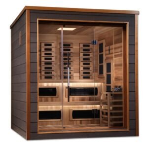 Karlstad 6 Person Outdoor-Indoor PureTech™ Hybrid Full Spectrum Sauna (GDI-8226-01) - Canadian Red Cedar Interior