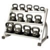 York (5-80 lb) Cast Iron Kettlebells w/ Rack