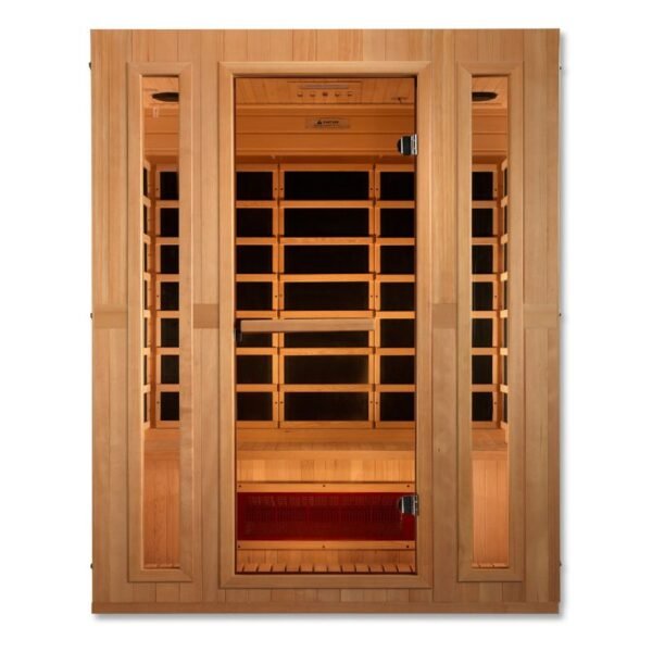 GoldenDesign MX-LS3-01 Maxxus "Trinity" Dual Tech 3 person Low EMF FAR Infrared Sauna Canadian Hemlock