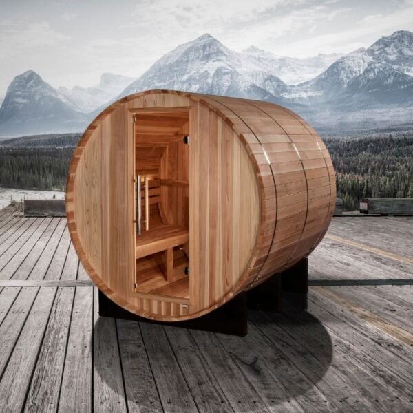 "St. Moritz" 2 Person Barrel Traditional Sauna - Pacific Cedar