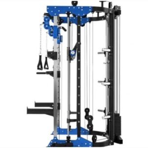 Commercial Home Gym - Smith Machine w/ Twin Cross Cables, Built-in 2*80 kg Stack Weights- Deluxe Comes with Bench & Plate Weights