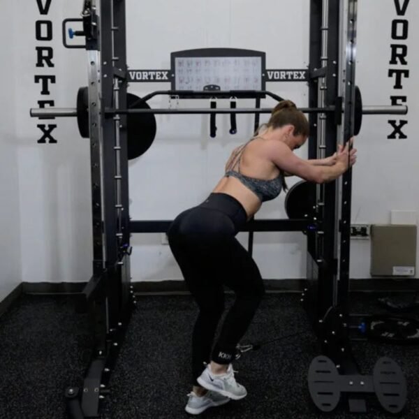 Vortex VX1000 Power Rack with functional trainer in use