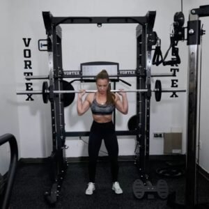 Vortex VX1000 Power Rack with functional trainer in use