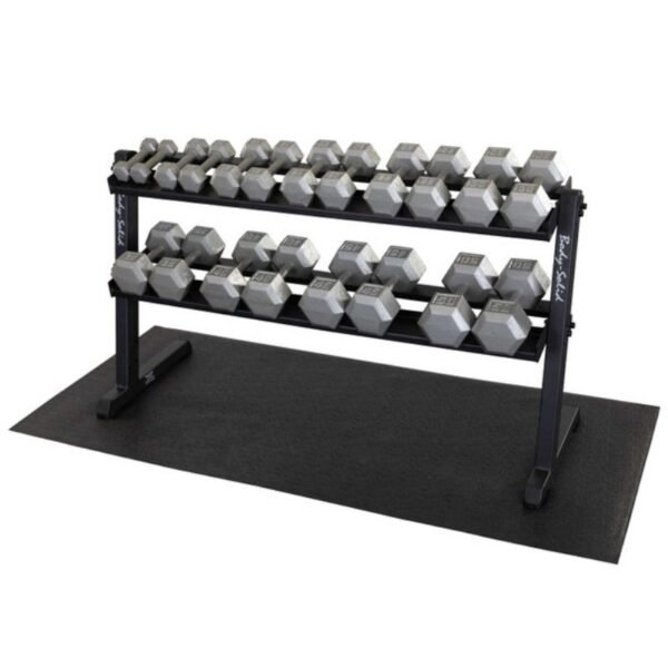 Body-Solid (5-50 lb) Hex Dumbbells w/ Rack