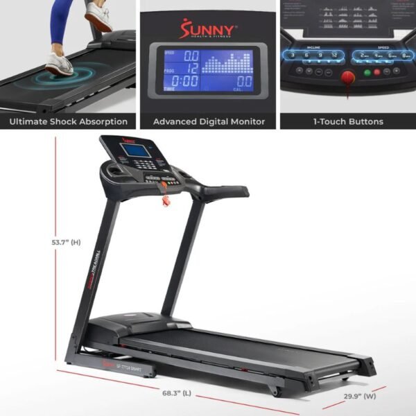 Sunny Energy Flex Motorized Auto Incline Smart Treadmill