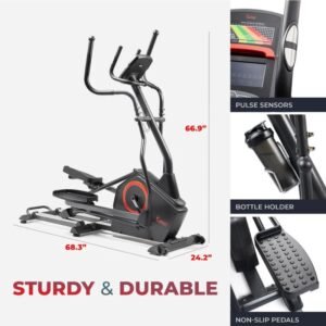 Sunny Smart Premium Extra Long Stride Length Programmable Electro-Magnetic Elliptical