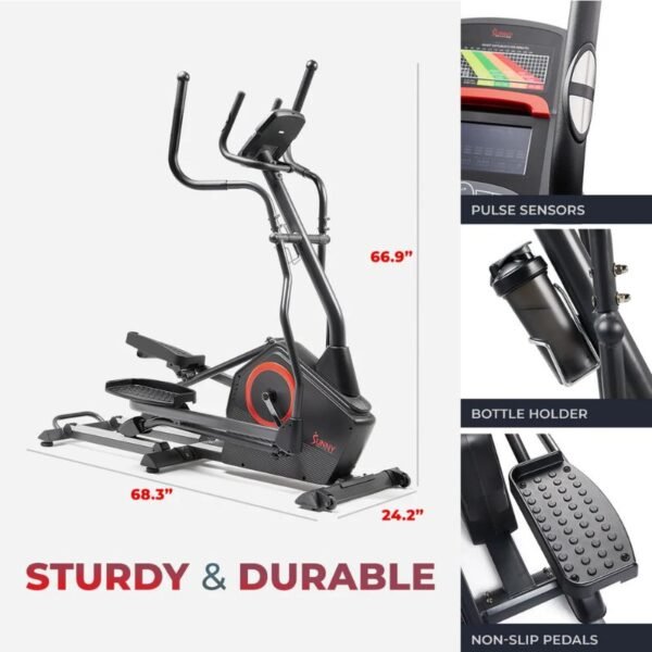 Sunny Smart Premium Extra Long Stride Length Programmable Electro-Magnetic Elliptical