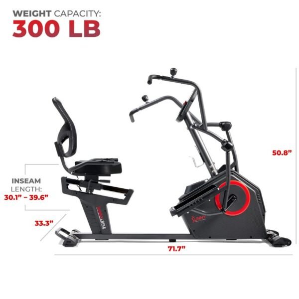 Sunny Premium Smart Programmable Electro-Magnetic Resistance Recumbent Elliptical Cross Trainer