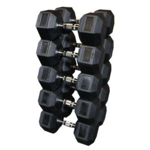 Body-Solid Rubber Hex Dumbbells