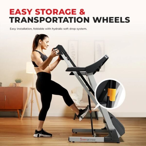 Sunny Health & Fitness Premium Smart Treadmill with Auto Incline