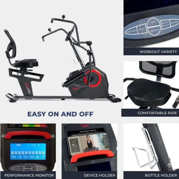 Sunny Premium Smart Programmable Electro-Magnetic Resistance Recumbent Elliptical Cross Trainer