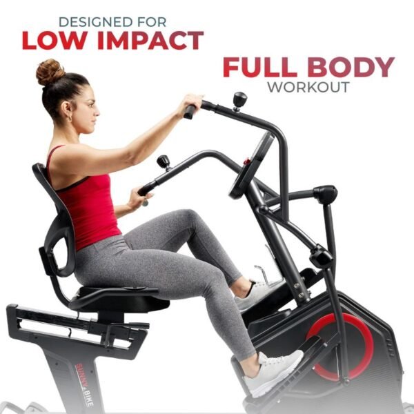 Sunny Premium Smart Programmable Electro-Magnetic Resistance Recumbent Elliptical Cross Trainer