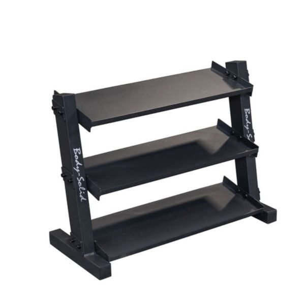 Body-Solid 3 Tier Horizontal 34" Vinyl or Neoprene Dumbell Rack