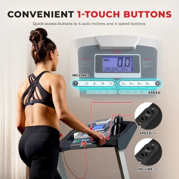 Sunny Health & Fitness Premium Smart Treadmill with Auto Incline