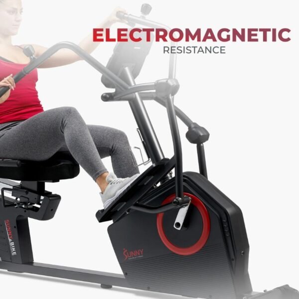 Sunny Premium Smart Programmable Electro-Magnetic Resistance Recumbent Elliptical Cross Trainer