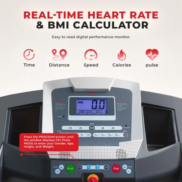 Sunny Health & Fitness Premium Smart Treadmill with Auto Incline