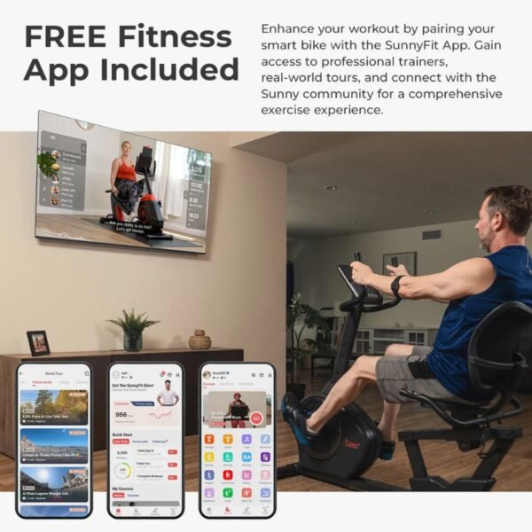 Sunny Smart Magnetic Heavy Duty Recumbent Bike