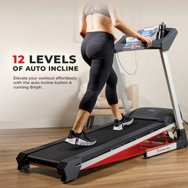 Sunny Health & Fitness Premium Smart Treadmill with Auto Incline