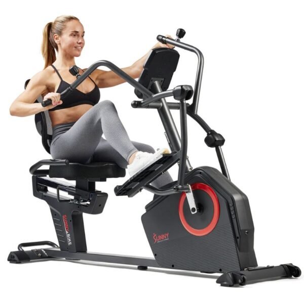 Sunny Premium Smart Programmable Electro-Magnetic Resistance Recumbent Elliptical Cross Trainer