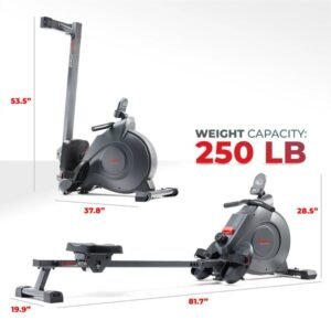 Sunny Smart Extra Long Slide Rail Magnetic Rowing Machine