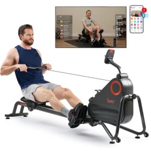 Sunny Premium Smart Ultra Quiet Dual Slide Rail Magnetic Rowing Machine